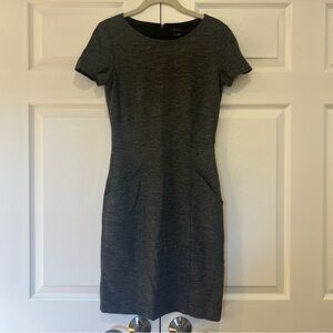 Theory Nuriana Gray Sheath Dress Stretch Ponte Knit Womens 4